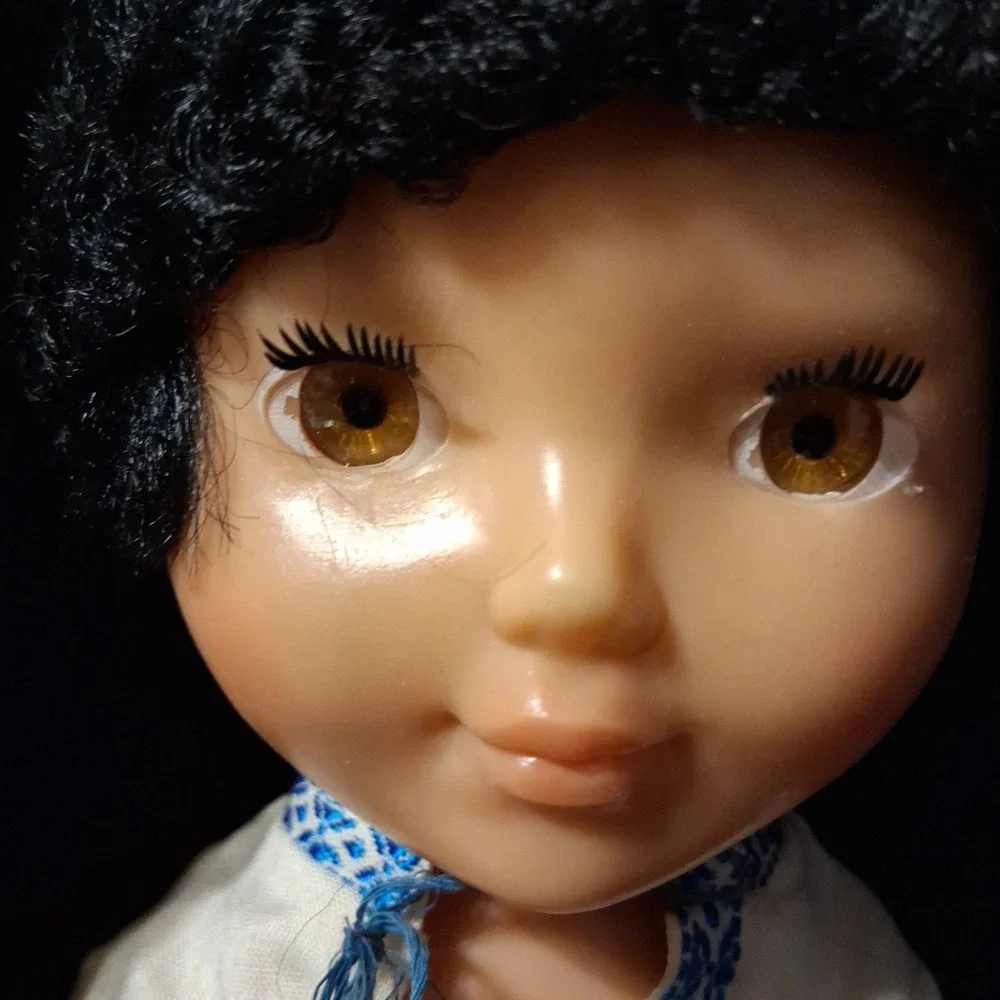 Rare HTF 70s USSR Vintage Soviet Russian Plastic Boy Doll 19 inch Native Costume